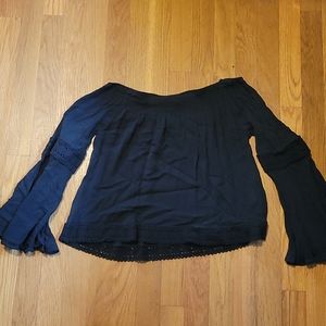 M Hollister Off Shoulder Shirt, Bell Bottoms